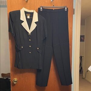 Elegant Black and White Pantsuit